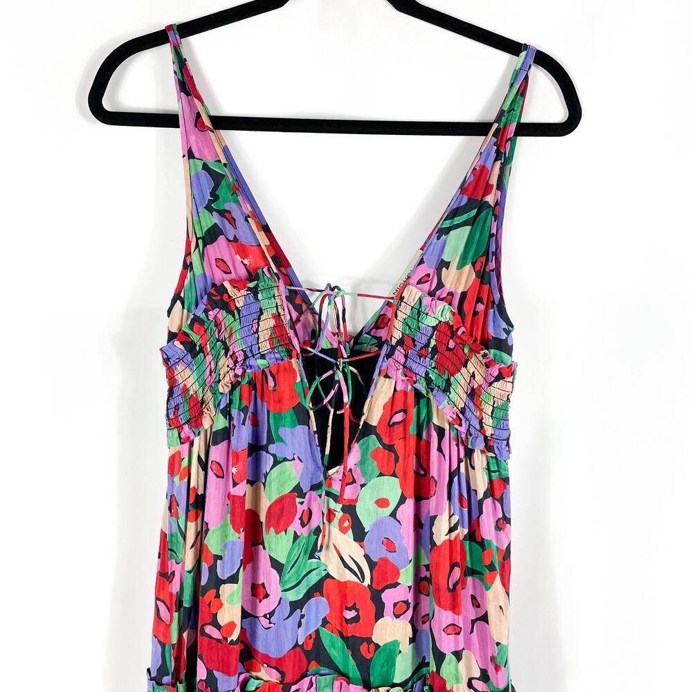Nicholas Myla Floral Maxi Dress Silk Cotton Tiered Sleeveless Sz 0 - Picture 8 of 14